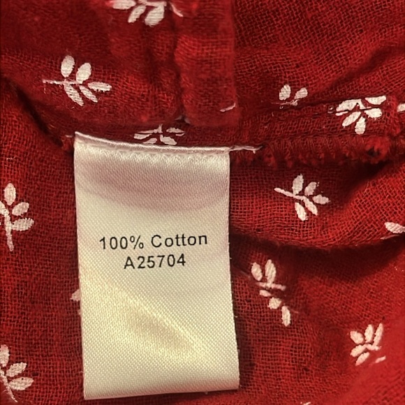 Appleseed's 100% Cotton Ruffled-Collar Red Plaid Tunic Size L - Picture 4 of 5